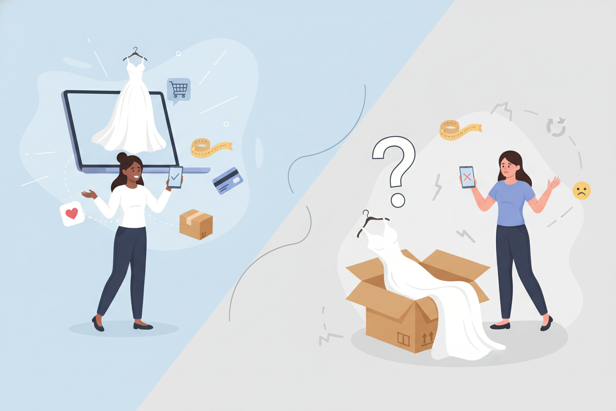 trouwjurk online kopen: de voor- en nadelen